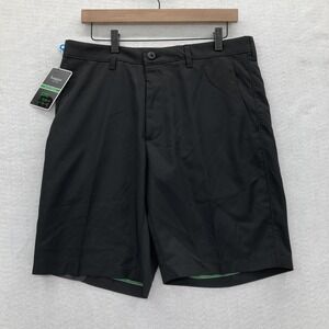 Haggar Cool 18 Shorts Mens 32 Black Straight Fit Moisture Wicking Golf Tech PKT